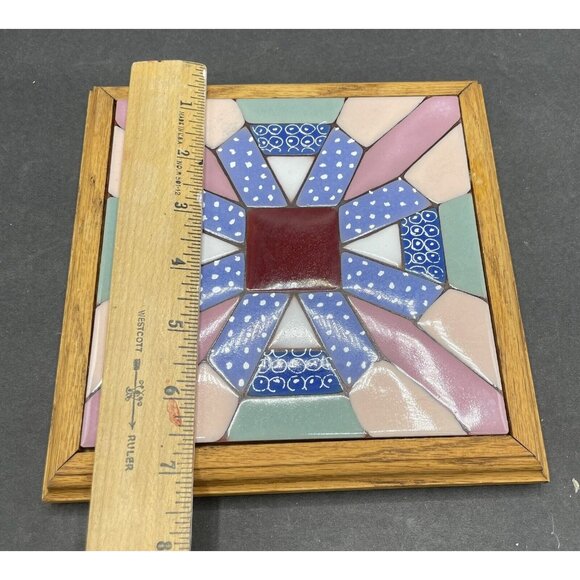 Vintage Carolyn Payne Creations Ceramic Tile Trivet Quilt Design - Picture 4 of 5